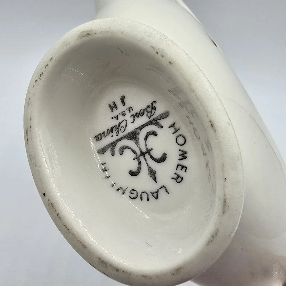 RARE HOMER LAUGHLIN FIESTA WARE WHITE Gold STRIPED GRAVY BOAT USA‎